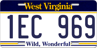WV license plate 1EC969
