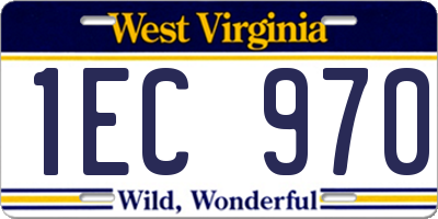 WV license plate 1EC970