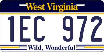 WV license plate 1EC972