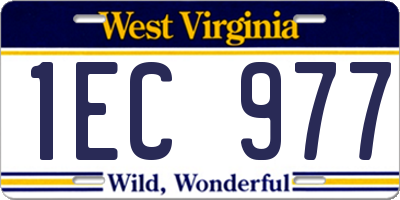 WV license plate 1EC977
