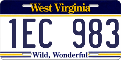 WV license plate 1EC983