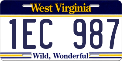 WV license plate 1EC987