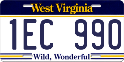 WV license plate 1EC990