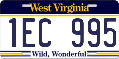 WV license plate 1EC995