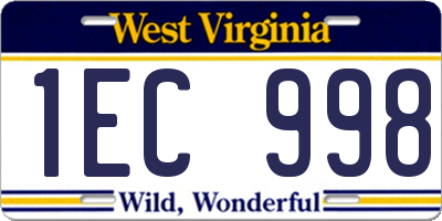 WV license plate 1EC998