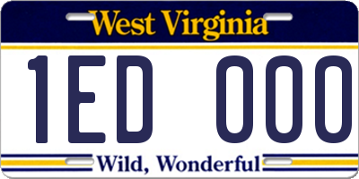 WV license plate 1ED000