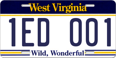 WV license plate 1ED001