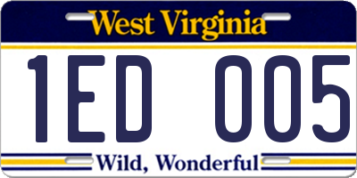 WV license plate 1ED005