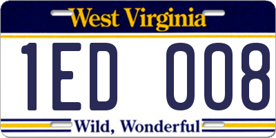 WV license plate 1ED008