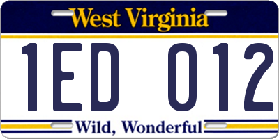 WV license plate 1ED012