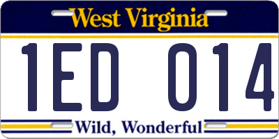 WV license plate 1ED014