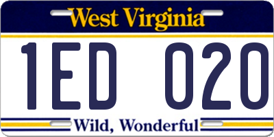 WV license plate 1ED020