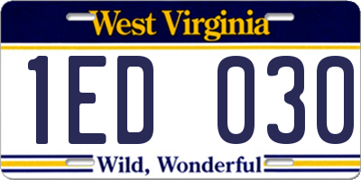 WV license plate 1ED030