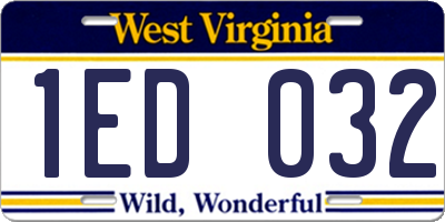 WV license plate 1ED032
