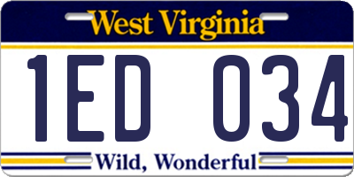 WV license plate 1ED034