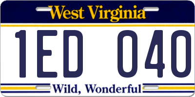 WV license plate 1ED040