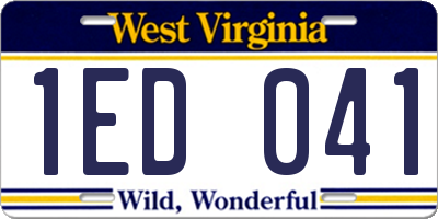 WV license plate 1ED041
