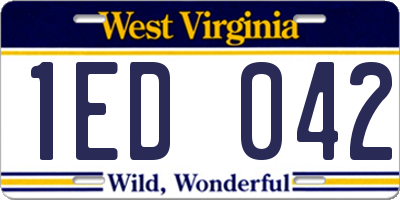 WV license plate 1ED042