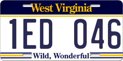WV license plate 1ED046