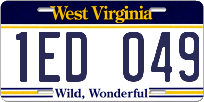WV license plate 1ED049