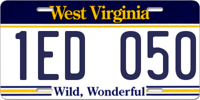 WV license plate 1ED050
