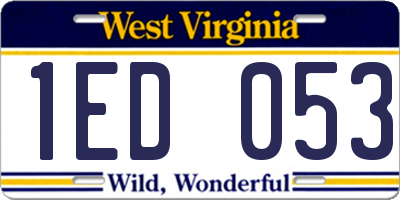 WV license plate 1ED053