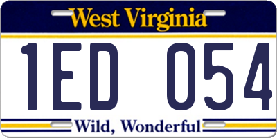 WV license plate 1ED054