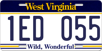WV license plate 1ED055