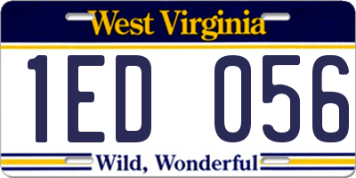 WV license plate 1ED056
