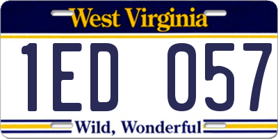 WV license plate 1ED057