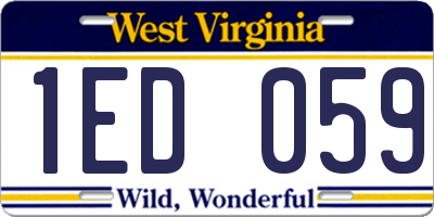 WV license plate 1ED059