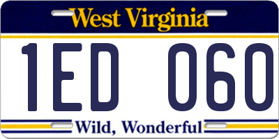 WV license plate 1ED060