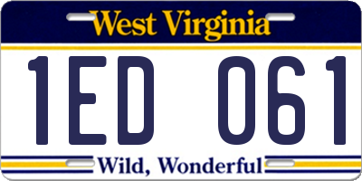 WV license plate 1ED061