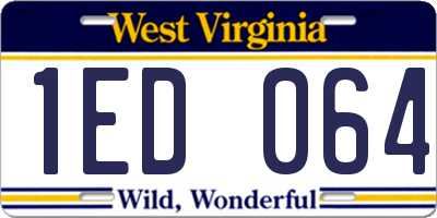 WV license plate 1ED064