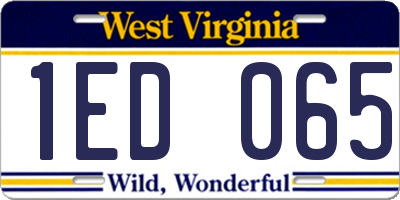 WV license plate 1ED065