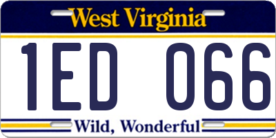 WV license plate 1ED066