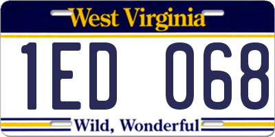 WV license plate 1ED068