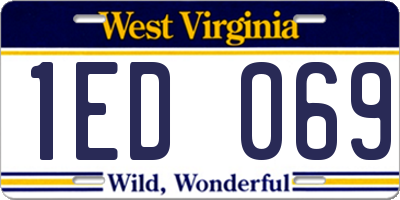 WV license plate 1ED069