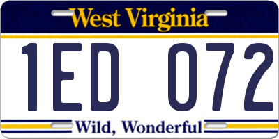 WV license plate 1ED072