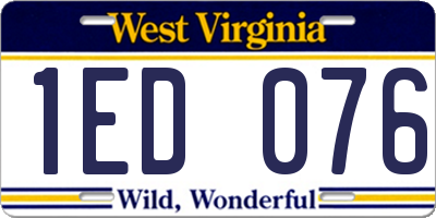 WV license plate 1ED076