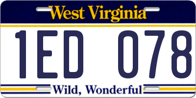 WV license plate 1ED078