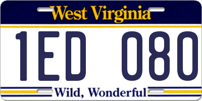 WV license plate 1ED080