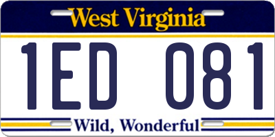 WV license plate 1ED081