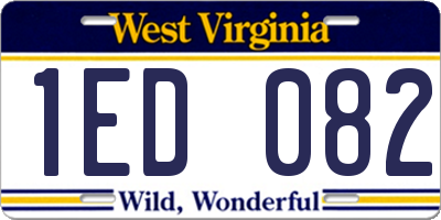 WV license plate 1ED082