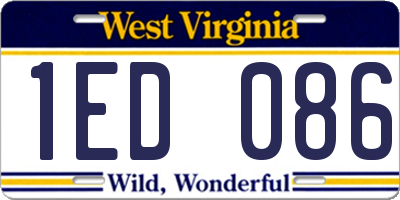 WV license plate 1ED086