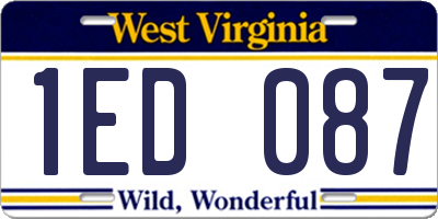 WV license plate 1ED087