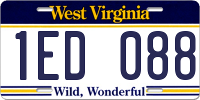 WV license plate 1ED088