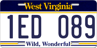 WV license plate 1ED089