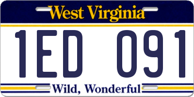 WV license plate 1ED091
