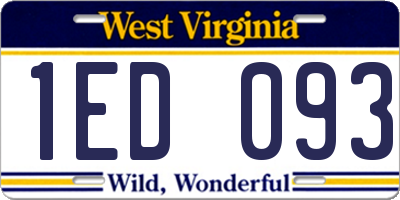 WV license plate 1ED093